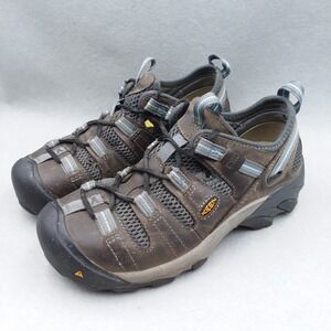 KEEN ESD Brown Leather Work Hiking‎ Trail Shoes Men's 7 Steel Toe ASTM F2413-11